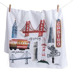 doodles.ink San Francisco Collage Tea Towel